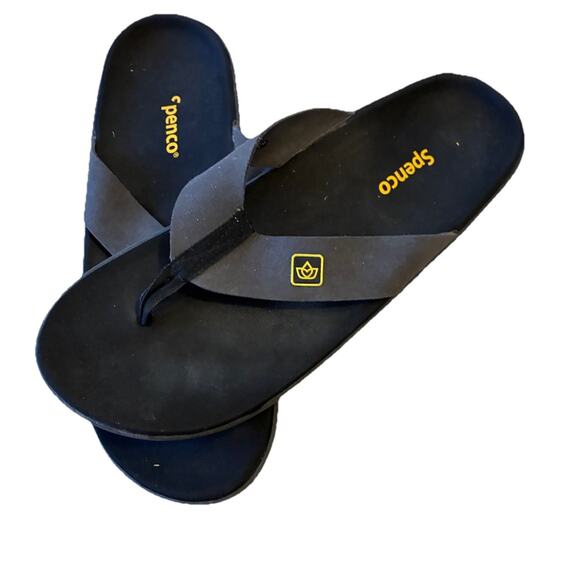 Spenco Men\'s Yumi Pure flip-flop sandals black Grey Vacation Beach Comfy Mens 13 main image 7